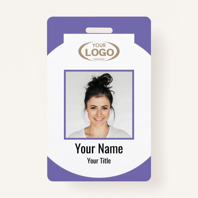 Badge Photo Et Nom De L'Employé Avec Logo De L'Entrepris (Devant)