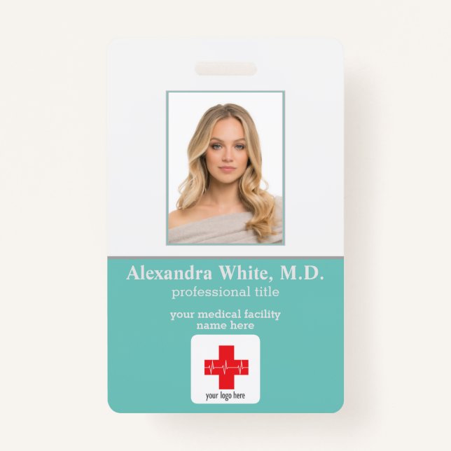 Badge Photo ID employé Hôpital Médicale professionnel (Devant)