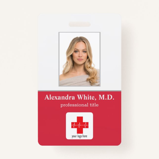 Badge Photo ID employé Hôpital Médicale professionnel (Devant)