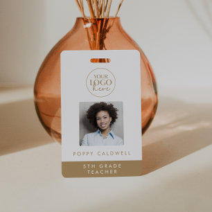 Badge photo ID employé ou enseignant Logo Or Chic