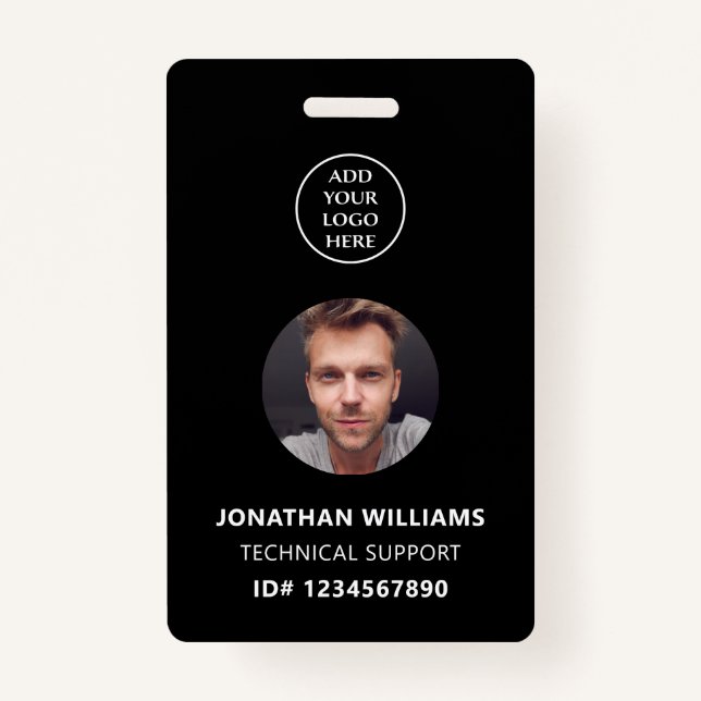 Badge Photo ID QR Code Société Logo Nom du personnel Tit (Devant)