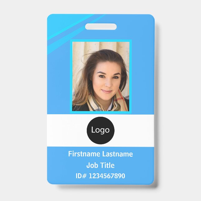 Badge Photo, Logo, Code-barres de l'employé de la sociét (Avant)