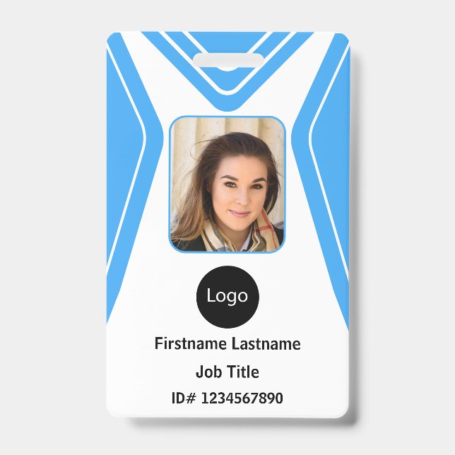 Badge Photo, Logo, Code-barres de l'employé de la sociét (Avant)