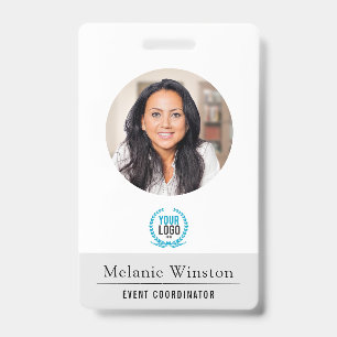 Badge Photo Logo de bureau professionnel Gris clair