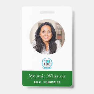 Badge Photo Logo Professionnel Office Vert