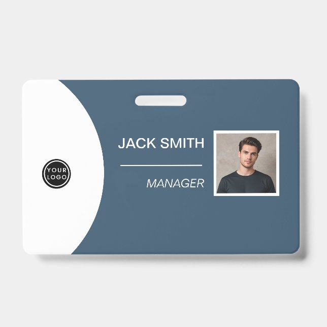 Badge Photo of the employee's person, Code bar, Lo (Front)