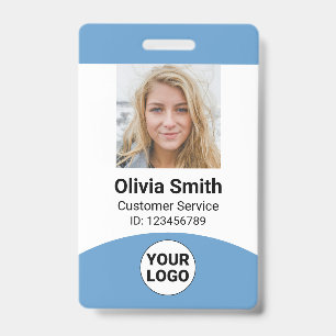 Badge Photo personnalisé de l'employé Nom Rôle ID Logo C