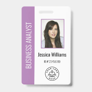Badge Photo personnalisée de l'employé, Code barre, Logo