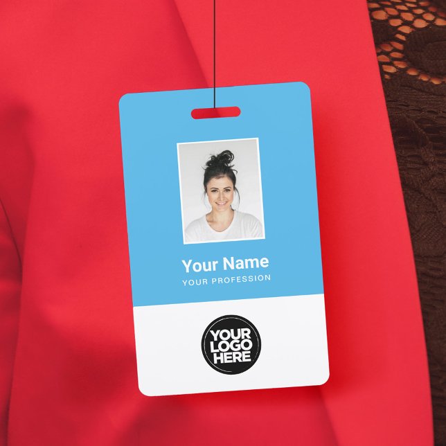 Badge Photo personnalisée de l'employé, Code barre, Logo (Create your own amazing accessory to showcase your dedication to excellence in the corporate world!)