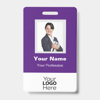Badge Photo personnalisée de l'employé, code QR, logo, i