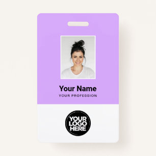 Badge Photo personnalisée de l'employé, code Qr, logo, n