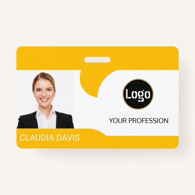 Badge Photo personnalisée de l'employé, nom (Devant)