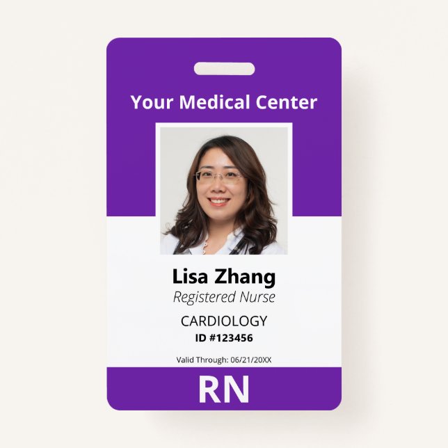 Badge Photo personnalisée du personnel hospitalier (Devant)