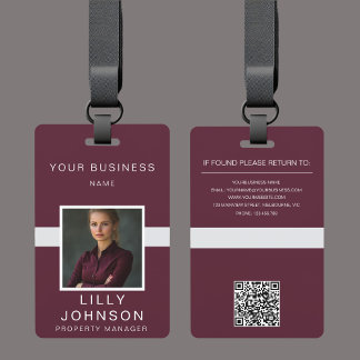 Badge Photo personnalisée et code QR - ID professionnel