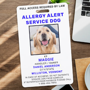 Badge Photo personnalisée Service d'alerte d'allergie Ch
