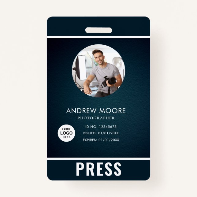 Badge Photo Photographe Insigne de presse (Devant)