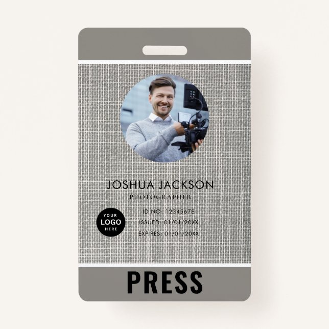 Badge Photo Photographe Insigne de presse (Devant)