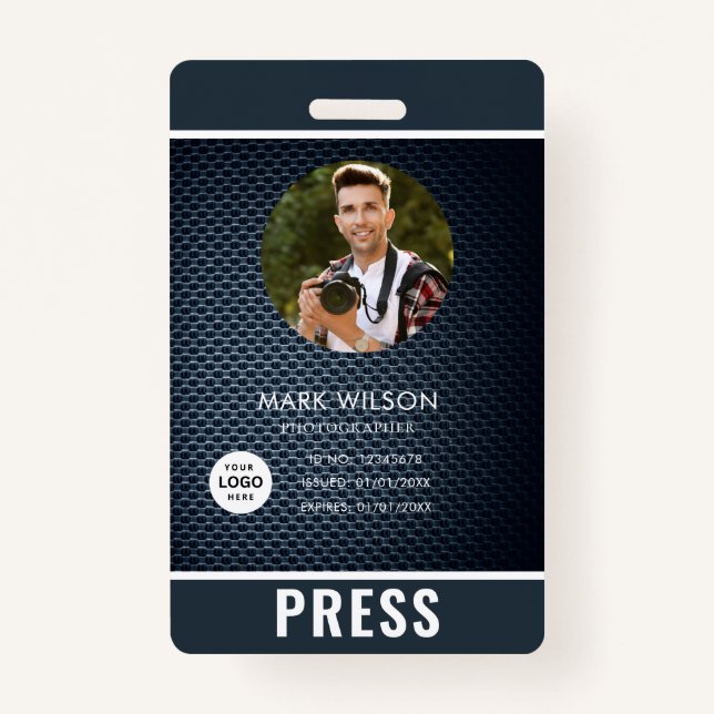 Badge Photo Photographe Insigne de presse (Devant)