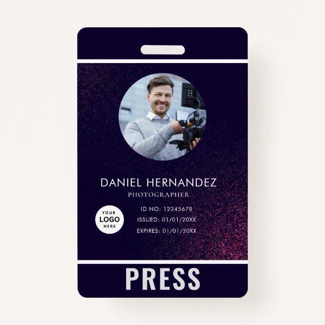 Badge Photo Photographe Insigne de presse (Devant)