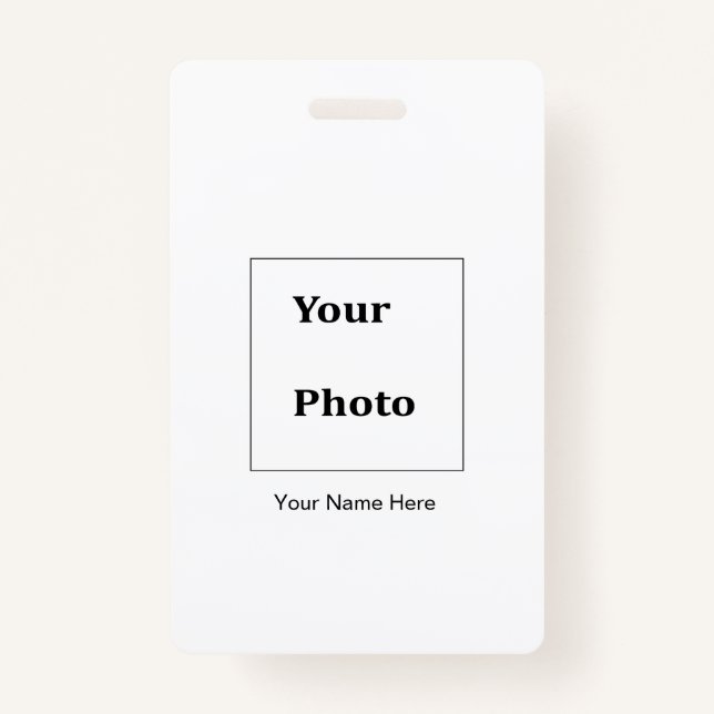 Badge Photo professionnelle Noir Blanc Classique MInimal (Devant)