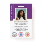 Photo publique du notaire mobile Code QR ID violet