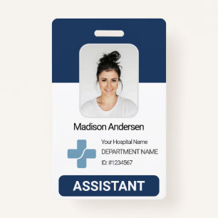 Badge Photo Qr BarCode de l'employé de l'hôpital personn