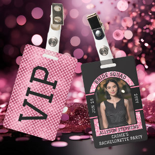 Badge Photo VIP Équipe de la Mariée Enterrement de