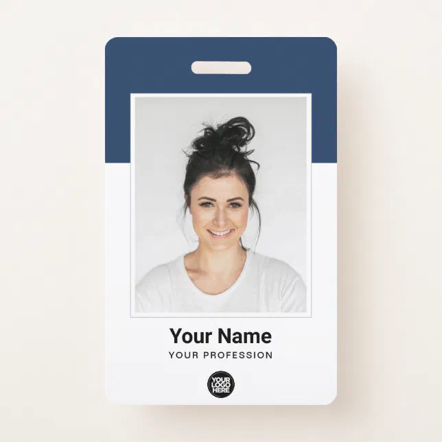 Badge Photo volumineuse de l'employé personnalisé, Code- | Zazzle.ca