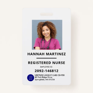 Badge Photographie de l'employé noir et blanc Hôpital
