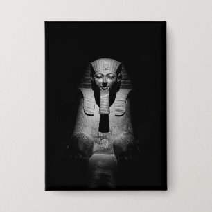 Badge Photographie du roi pharaon en noir et blanc