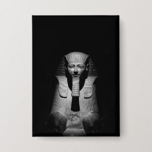 Badge Photographie du roi pharaon en noir et blanc