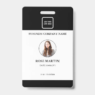 Badge Photographie personnalisée Code d'employé de l'e