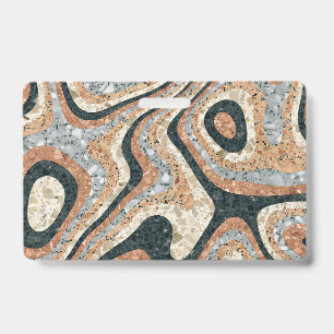 Badge Pierre Naturelle Quartz Abstrait Vintage