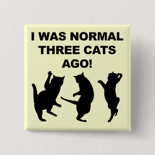 Badge Pin Bouton Drôle d'Il y a Trois Chats Normau