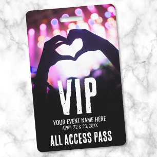 Badge Pink Black Tout Accès Événement VIP