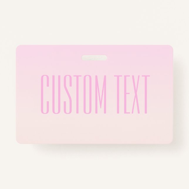Badge Pink to Peach Sunset Ombre avec texte personnalisa (Devant)
