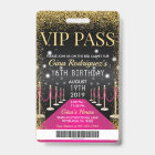 Pink VIP Pass Hollywood Red Carpet Anniversaire