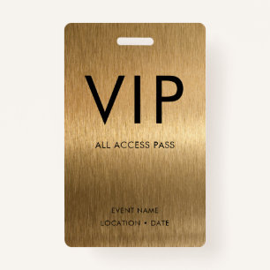 Badge Police simple VIP sur bronze brossé métal