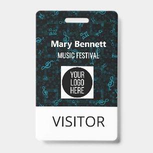 Badge Porte-badge à motif de note de musique Porte-bad