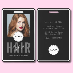 Badge Porte-badge photo pour coiffeur avec emplacement p