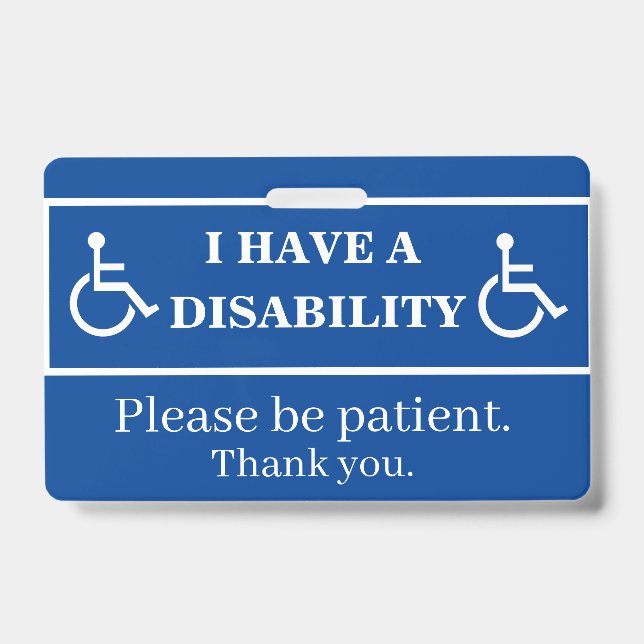 Badge pour handicap bleu (Avant)