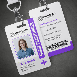 Badge Praticien en soins infirmiers pourpres NP Photo & 