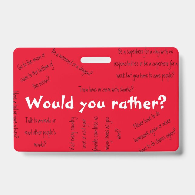 Badge Préférerais-tu ? (Front)