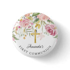 Première communion florale rose