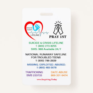 BADGE PRIER 1ER LIFELINE DE VIE JEUNESSE BADINE
