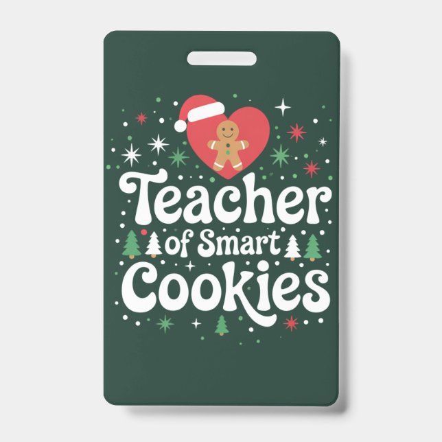 Badge Professeur de Noël de biscuits intelligents  (Avant)
