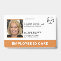 Professionnel Orange Company Logo ID photo employé