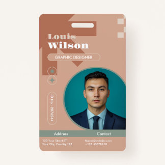 Badge Professionnel Personnalisable Nom et Code-barres P