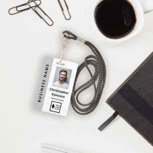 Badge Propre Gris Blanc Ajoutez Votre Logo Bureau Employ