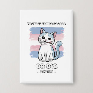 Badge Protéger les gens trans ou mourir - Chat à feu